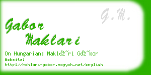 gabor maklari business card